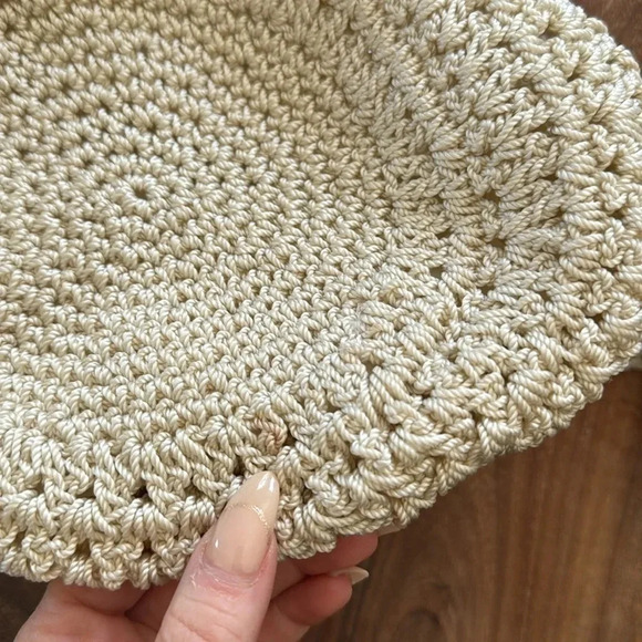 The Sak Neutral Cream Tan Crochet Shoulder Bag Purse - Picture 8 of 10